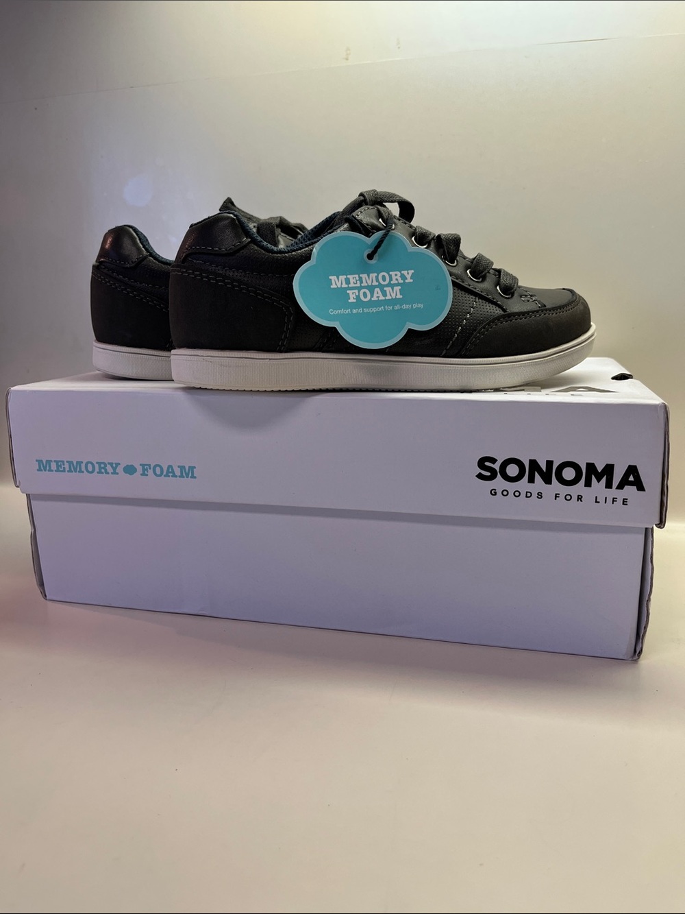 Sonoma Kids' dark gray with white trim Lace-Up Sneakers